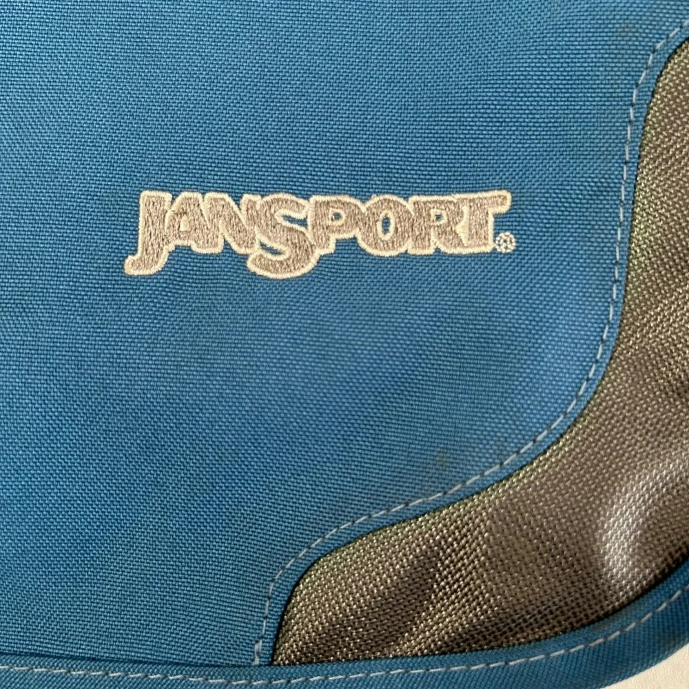JanSport Messenger Laptop Bag Blue Gray Crossbody Travel School Organizer